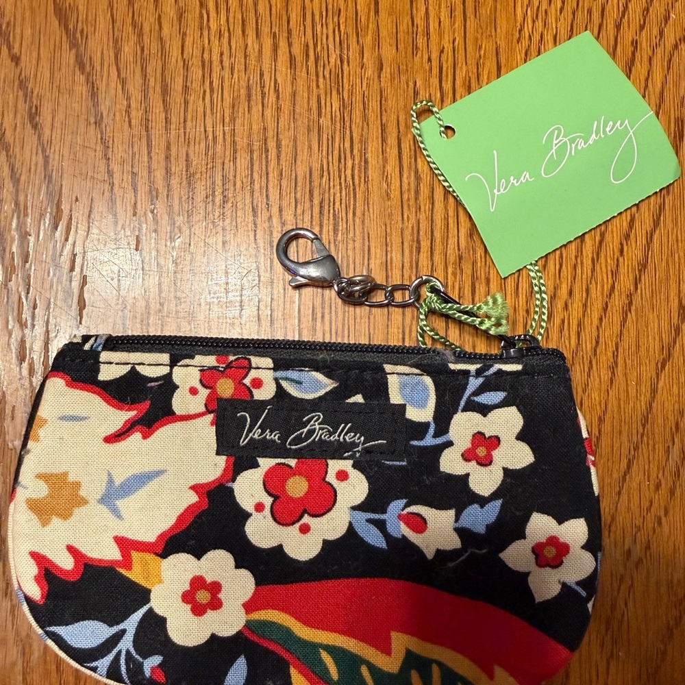 BRAND NEW Vera Bradley Black and Red Floral Pouch